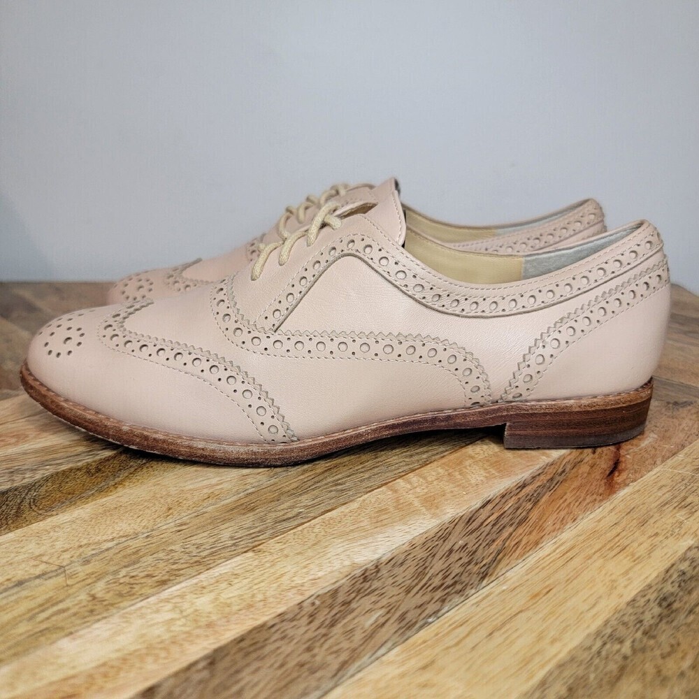 Kate Spade New York Wing Tip Oxford Shoes Womens 5M Tan Beige Lace Up - Picture 3 of 10
